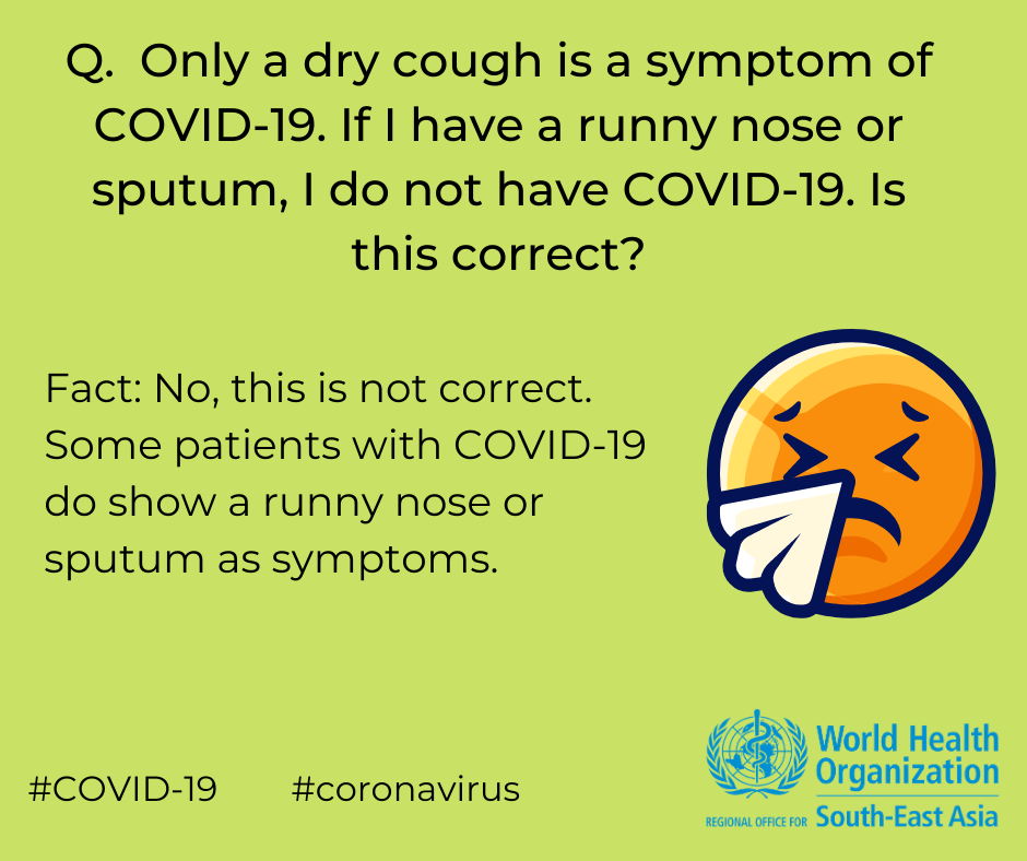 Covid19 Fact or Fiction-running nose